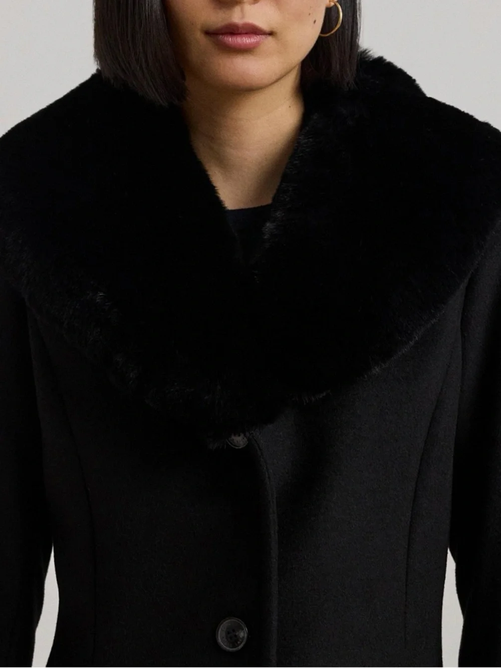 NWOT Ralph Lauren Faux Fur Collar Coat - Size 6 - Picture 4 of 5